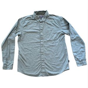 Patagonia Men's Gray Organic Cotton Button Up Shirt Size Large